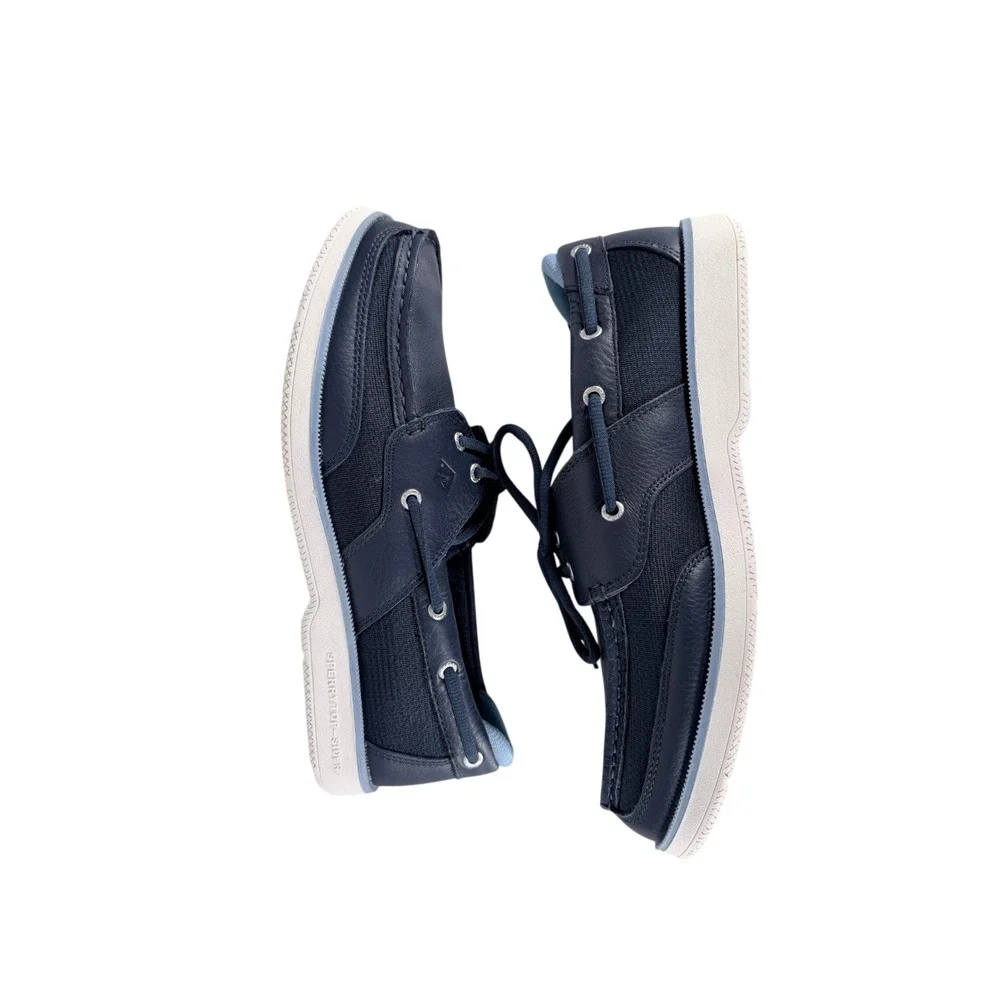 Sperry Surveyor‎ 2 Eye Tumbled Memory Foam Navy Boat Shoes Men's Size 11.5 W